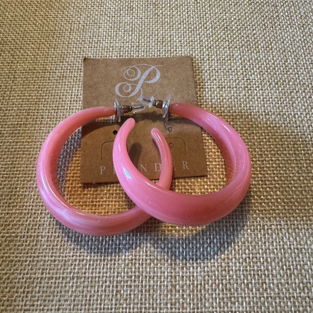 Plunder Vibrant Pink Hoop Earrings